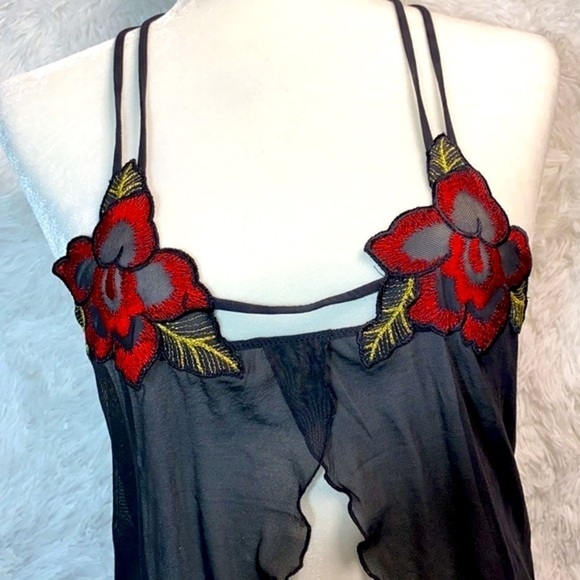 Victoria’s Secret vintage rose halter sheer mesh fly away cami top - Picture 2 of 9